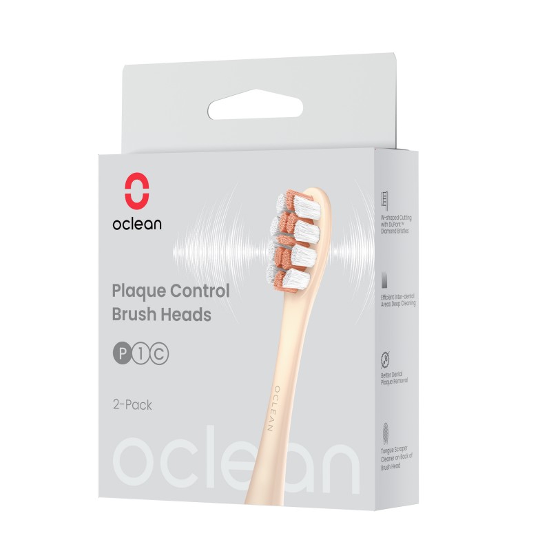 Насадка для зубної електрощітки Oclean P1C8 Plaque Control Brush Head Golden 2шт (6970810552805)