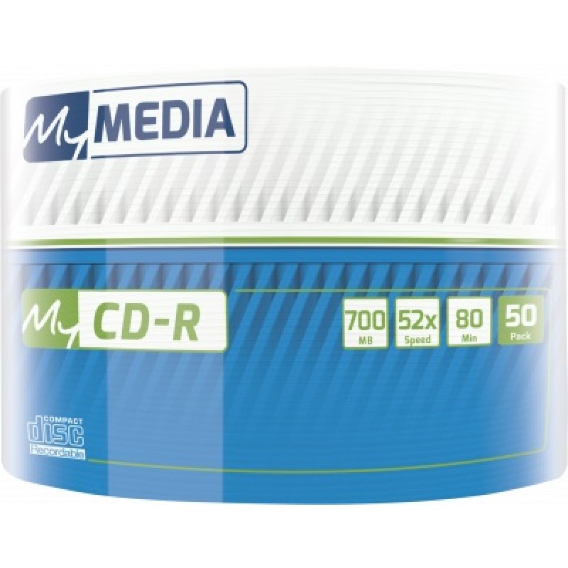 CD-R MyMedia (69206) 700MB 52x Wrap 50шт Full Printable без шпинделя