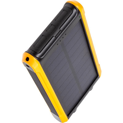 Універсальна мобільна батарея PowerPlant 10000mAh, 2xUSB-A, сонячна панель 5.5V-0,2A
