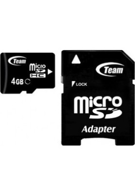 Карта пам`ятi MicroSDHC 4GB Class 10 Team + SD-adapter (TUSDH4GCL1003)