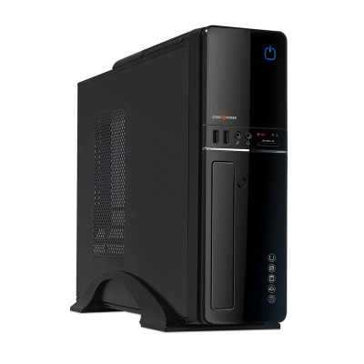 Корпус Logicpower S607 BK 400W Slim, 8см, 2хUSB2.0, Cardreader, Black
