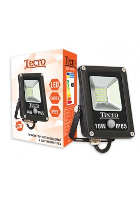 Світлодіодний прожектор Tecro TL-FL-10B-PR 10W 6400K з датчиком руху