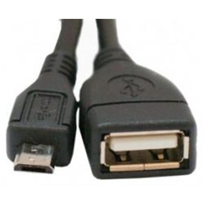 Кабель Atcom USB - micro USB V 2.0 (F/M), 0.8 м, чорний (16028)
