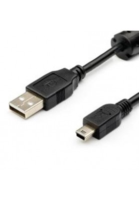 Кабель Atcom USB - mini USB V 2.0 (M/M), (5 pin), ферит, 1.8 м, чорний (3794)