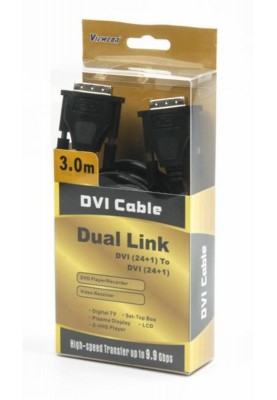 Кабель Viewcon (VD105-3M) DVI-DVI, M/M, 3м, чорний, блістер
