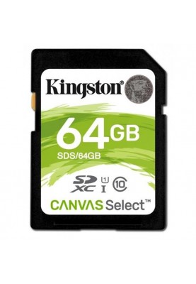 Карта пам`ятi SDXC 64GB UHS-I Class 10 Kingston Canvas Select (SDS/64GB)