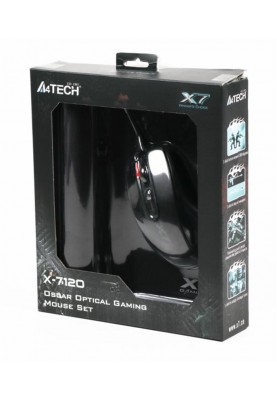 Миша A4Tech X-710BK Black USB + килимок A4Tech X7-200MP