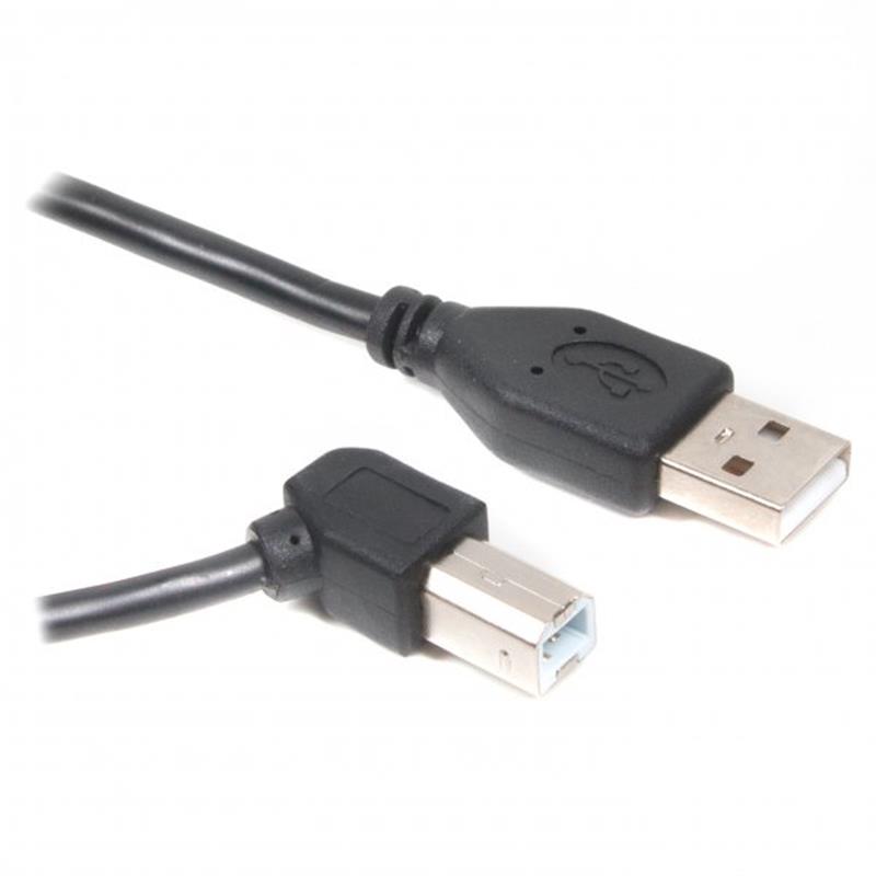 Кабель Cablexpert USB - USB Type-В V 2.0 (M/M), кутовий, 3 м, преміум, чорний (CCP-USB2-AMBM90-10)