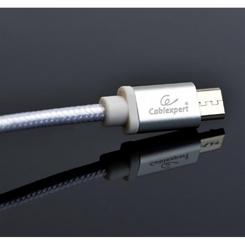 Кабель Cablexpert USB - micro USB V 2.0 (M/M), 1.8 м, сріблястий (CCB-mUSB2B-AMBM-6-S)