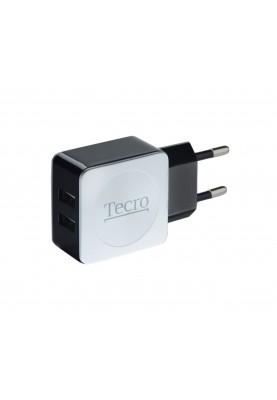 Мережевий зарядний пристрій Tecro (2xUSB, 2.1A) Black, White (TR-CHG02-BW)
