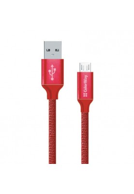 Кабель  ColorWay USB - micro USB (M/M), 2.4 А, 2 м, Red (CW-CBUM009-RD)