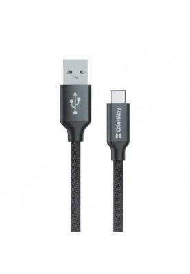 Кабель ColorWay USB - USB Type-C (M/M), 1 м, Black (CW-CBUC003-BK)