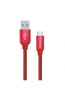 Кабель ColorWay USB - USB Type-C (M/M), 1 м, Red (CW-CBUC003-RD)