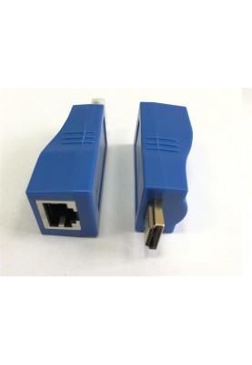 Подовжувач Atcom HDMI - RJ-45 (M/F), до 30 м, Blue (14369)