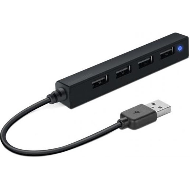 Концентратор USB2.0 SpeedLink Snappy Slim Black (SL-140000-BK) 4хUSB2.0