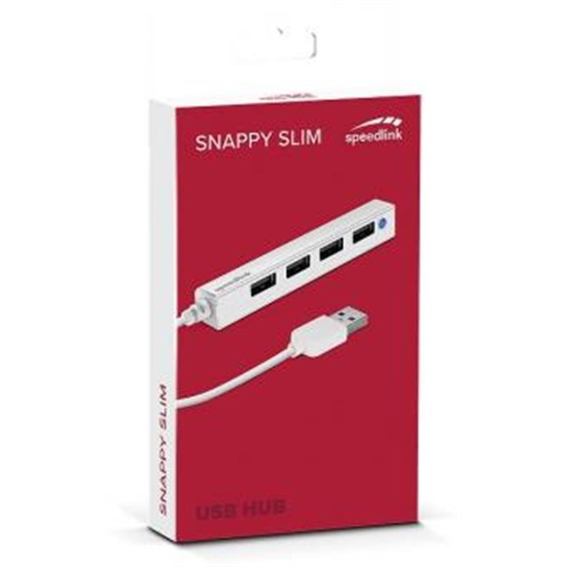 Концентратор USB2.0 SpeedLink Snappy Slim White (SL-140000-WE) 4хUSB2.0