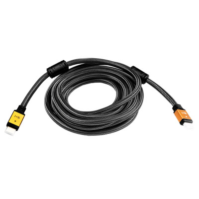 Кабель LogicPower (LP5781) HDMI-HDMI, v2.0, 5м, чорно-золотий