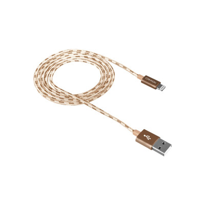 Кабель Canyon USB-Lightning 1м, Gold (CNE-CFI3GO) в обплетеннi