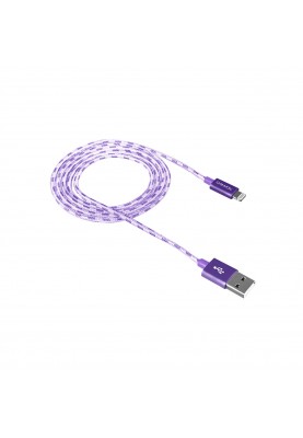 Кабель Canyon USB-Lightning 1м, Purple (CNE-CFI3P) в обплетеннi