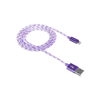Кабель Canyon USB-Lightning 1м, Purple (CNE-CFI3P) в обплетеннi