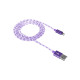 Кабель Canyon USB-Lightning 1м, Purple (CNE-CFI3P) в обплетеннi