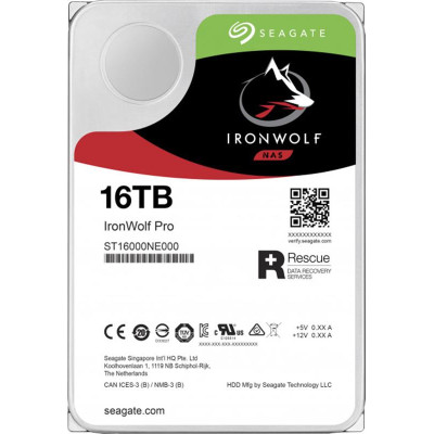 Накопичувач HDD SATA 16.0TB Seagate IronWolf Pro NAS 7200rpm 256MB (ST16000NE000)