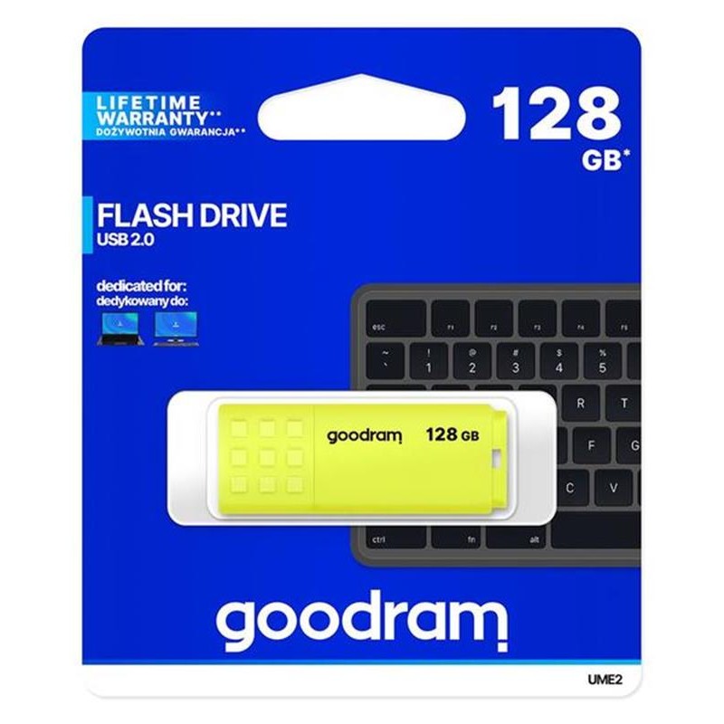 Флеш-накопичувач USB2.0 128GB Goodram UME2 Yellow (UME2-1280Y0R11)