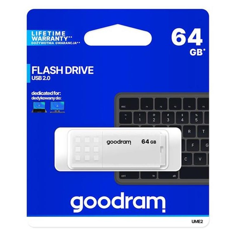 Флеш-накопичувач USB2.0 64GB Goodram UME2 White (UME2-0640W0R11)