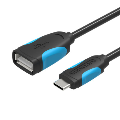 Кабель Vention USB 3.1 Type-C-OTG USB3.0 AF, 0.25 m, Black (VAS-A51-B025)