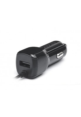 Автомобільний зарядний пристрій REAL-EL CA-15 (2USB, 2.1A) Black + кабель microUSB