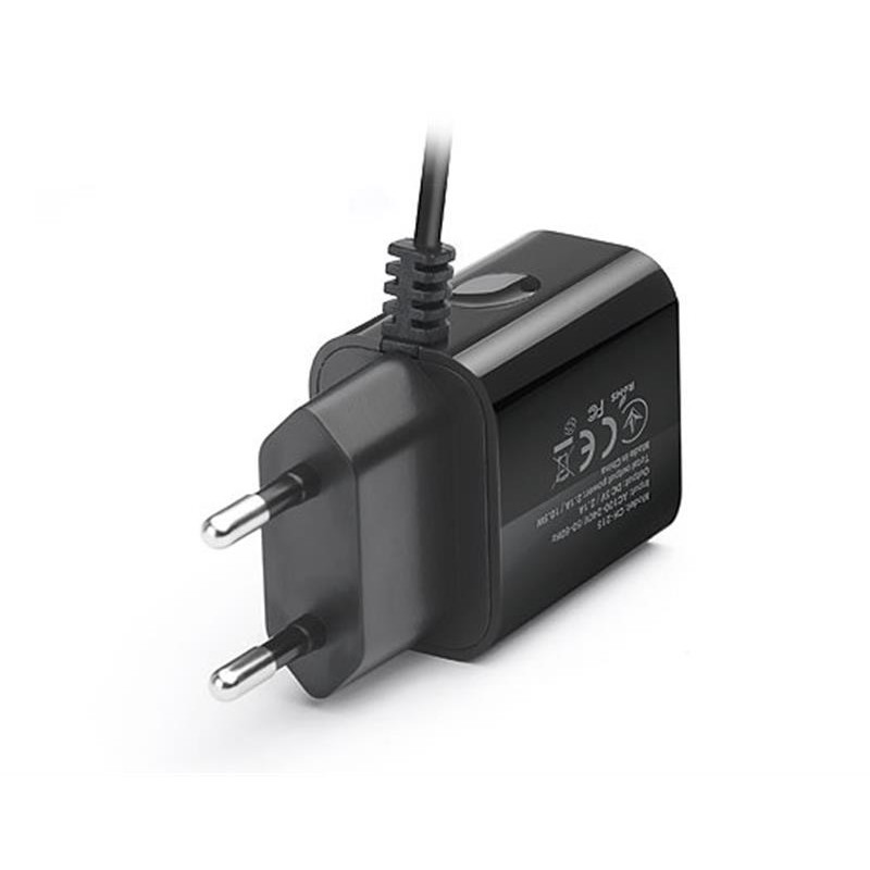 Мережевий зарядний пристрій REAL-EL CH-217 (2USB, 2.1A) Black + кабель Lightning