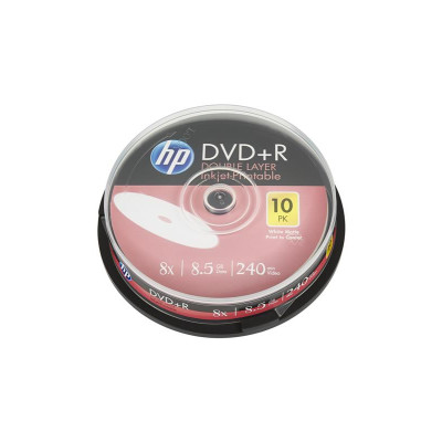Диски DVD+R HP (69306/DRE00060WIP-3) 8.5GB 8x DL IJ Pint, шпиндель, 10 шт
