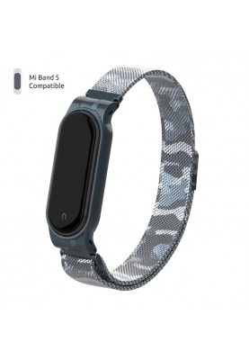 Ремінець Armorstandart Milanese Magnetic Band для Xiaomi Mi Band 5/Mi Band 6 Khaki White (ARM56857)