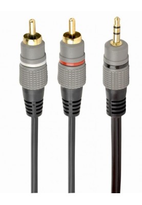 Аудіо-кабель Cablexpert 2хRCA - 3.5 мм (M/M), 2.5 м, чорний (CCA-352-2.5M)