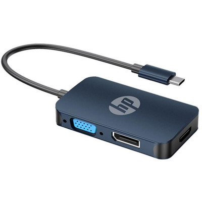 Перехідник HP USB Type-C-DisplayPort+HDMI+VGA (M/F), Black (DHC-CT200)