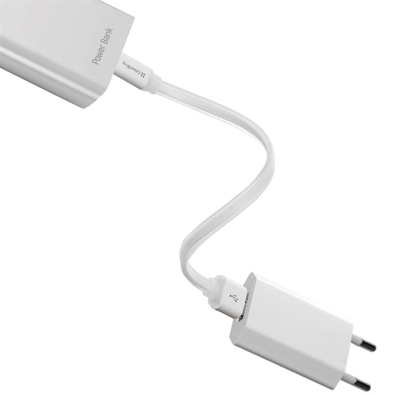 Кабель ColorWay USB - micro USB (M/M), 0.25 м, White (CW-CBUM-MUM25W)