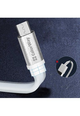 Кабель ColorWay USB - micro USB (M/M), 0.25 м, White (CW-CBUM-MUM25W)