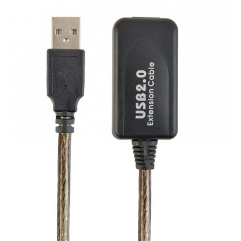 Кабель Cablexpert USB - USB V 2.0 (M/F), активний подовжувач, 10 м, чорний (UAE-01-10M)