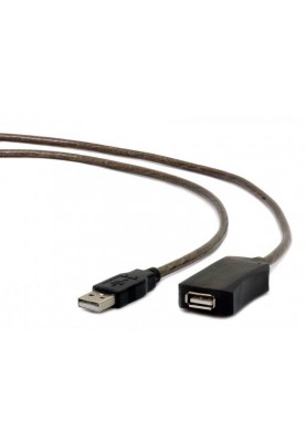 Кабель Cablexpert USB - USB V 2.0 (M/F), активний подовжувач, 10 м, чорний (UAE-01-10M)