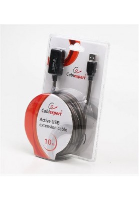 Кабель Cablexpert USB - USB V 2.0 (M/F), активний подовжувач, 10 м, чорний (UAE-01-10M)