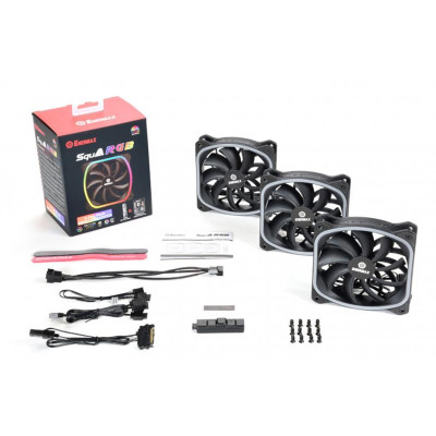 Вентилятор Enermax SquA RGB (3pcs Pack) (UCSQARGB12P-BP3); 120х120х26мм, 3-pin, 4-pin