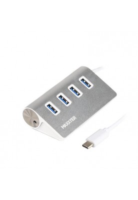 Концентратор USB Type-C Maxxter 4хUSB3.0 Silver (HU3С-4P-01)