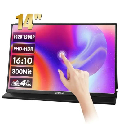 Портативний монітор Zeuslap Z14 Lite Pro black 14" 1920x1200 60 Гц Сенсорний екран
