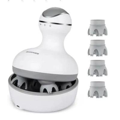 Водонепроникний масажер IPX7 для шкіри голови на акуумуляторі st-701 white