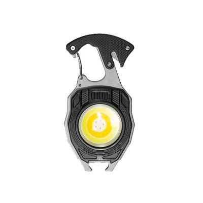 Акумуляторний LED ліхтарик-брелок W5147 з Type-C black (7 режимів, прикурювач, карабін, ніж, магніт)