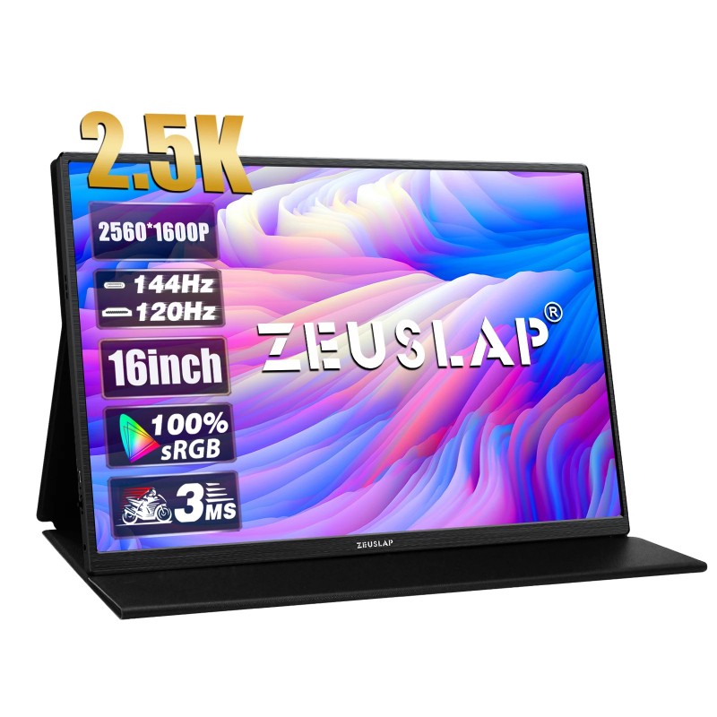 Портативний монітор Zeuslap P16K black 16" 2560x1600