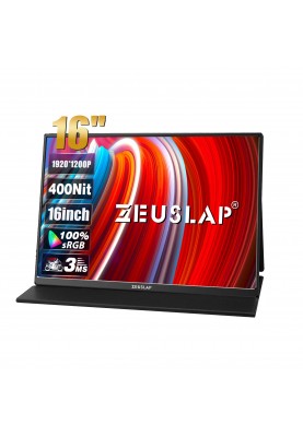 Портативний монітор Zeuslap P16 black 16" 1920x1200