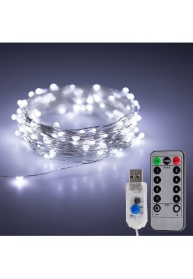 Гірлянда світлодіодна герметична OSIDEN USB 5м з пультом white
