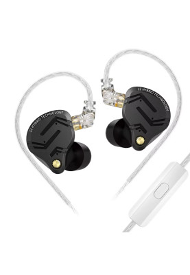 Навушники KZ ZS12 Pro X з мікрофоном black