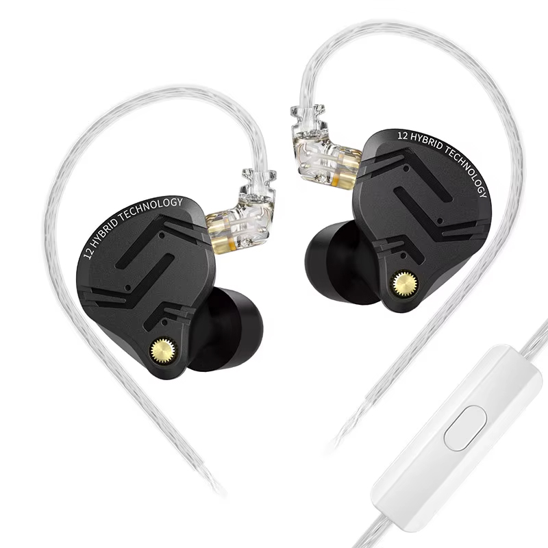 Навушники KZ ZS12 Pro X з мікрофоном black